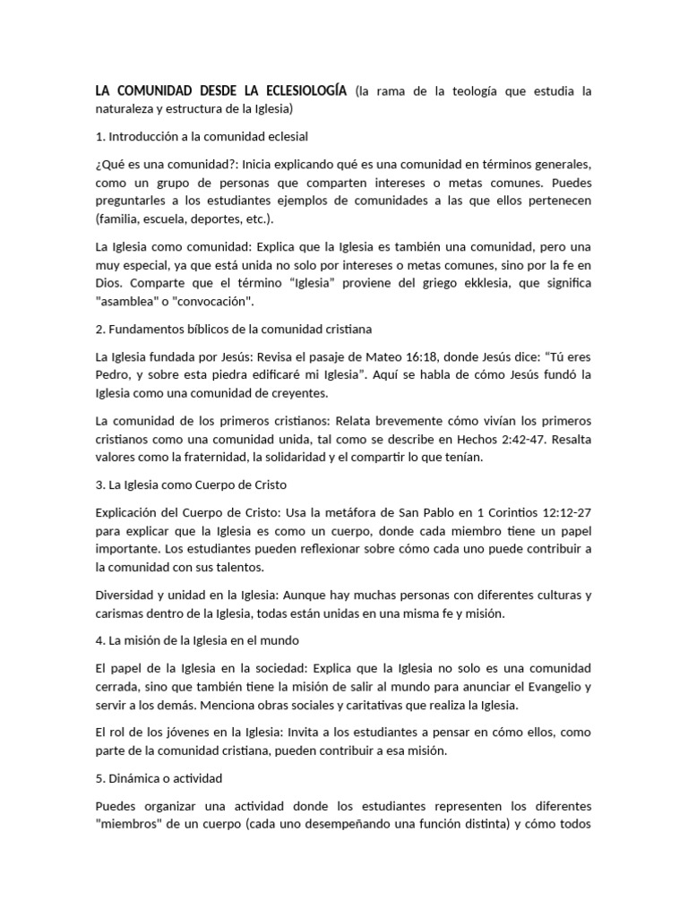 Comunidad Eclesial y su Misión | PDF | Iglesia cristiana | Cristo (título)