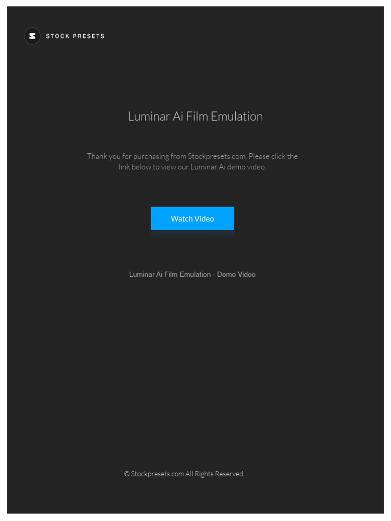 Luminar Ai Film Emulation Demo Video | PDF