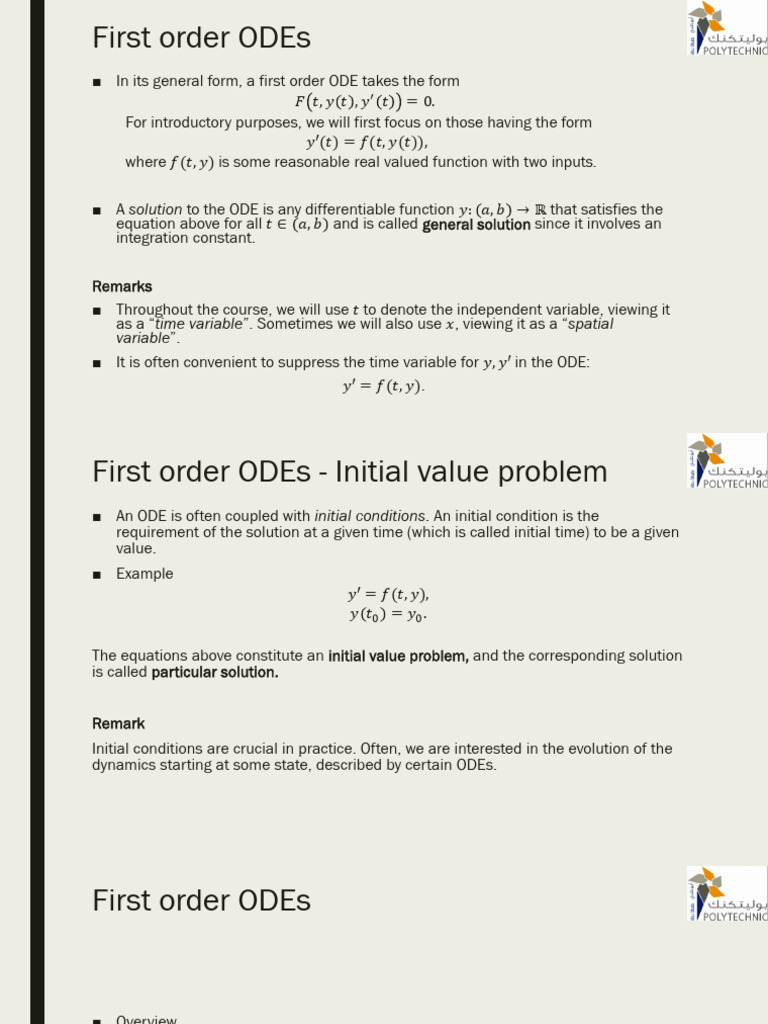 Understanding First Order ODEs | PDF | Ordinary Differential Equation ...