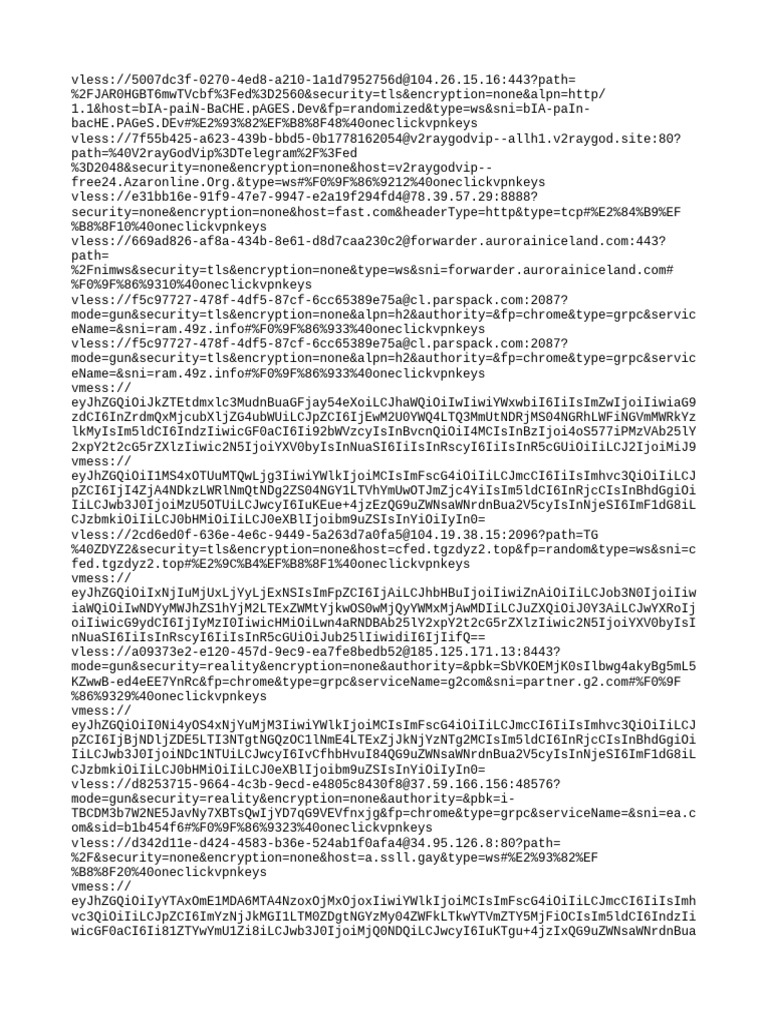 VLESS and VMess Proxy Links | PDF