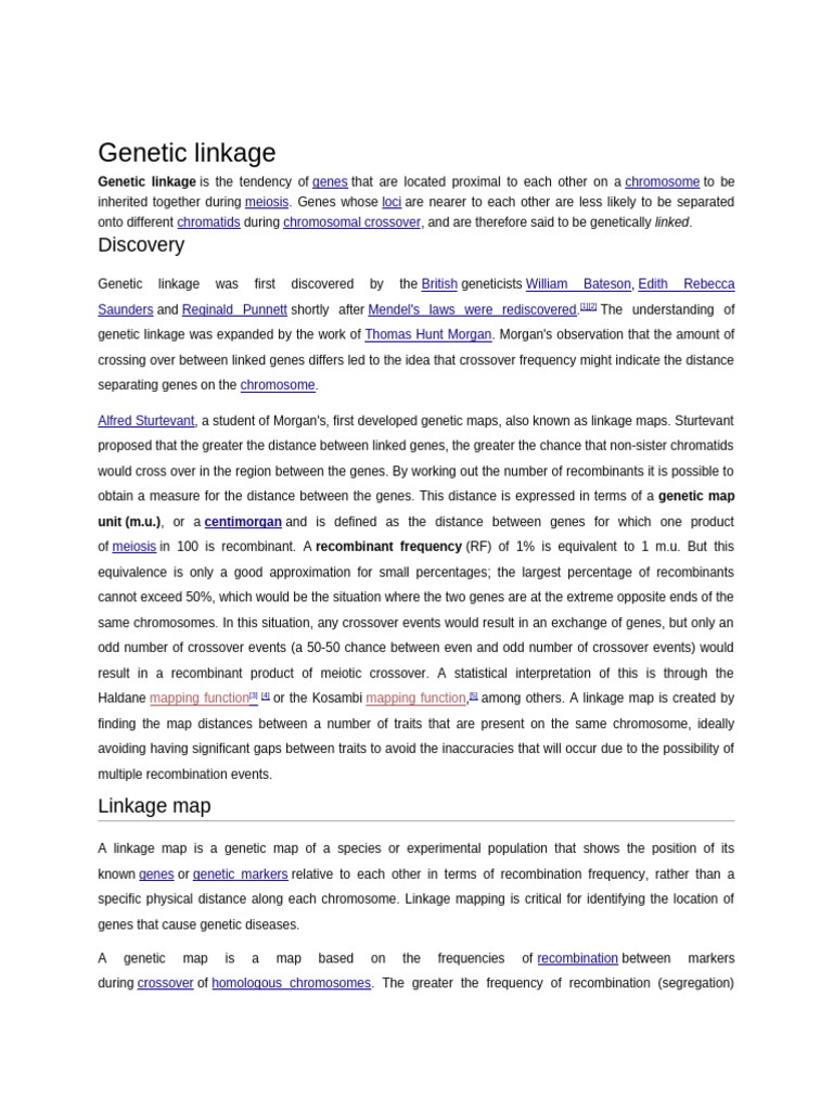 Genetic Linkage and Mapping Explained | PDF | Genetic Linkage | Life ...
