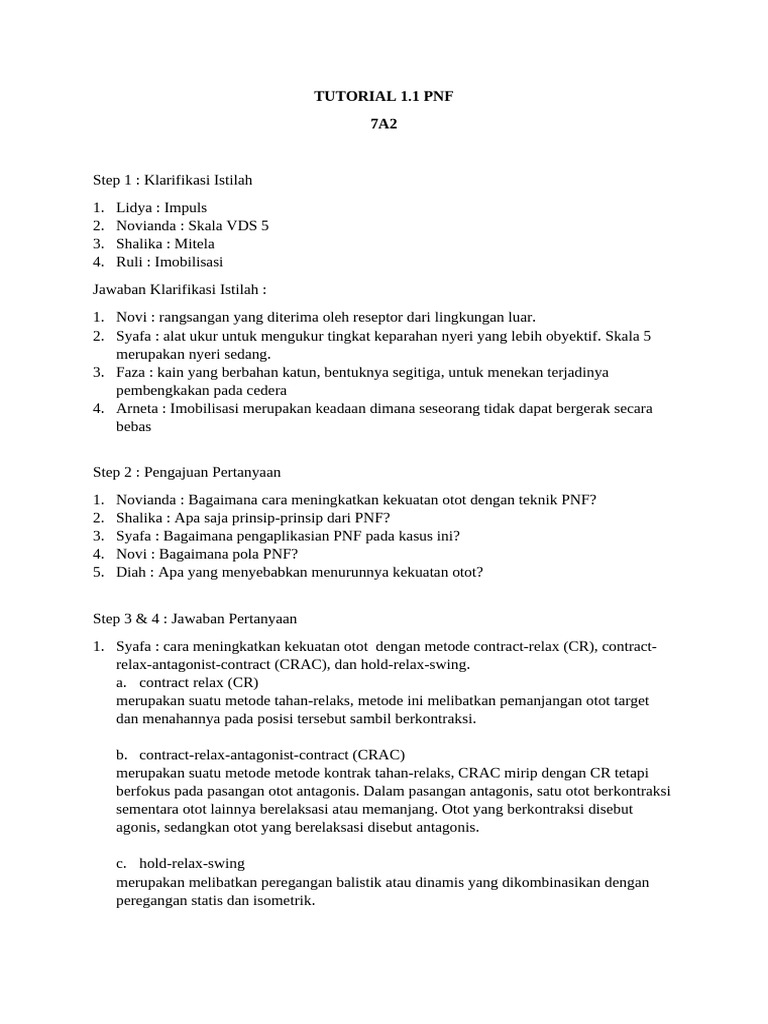 Teknik PNF untuk Meningkatkan Kekuatan Otot | PDF