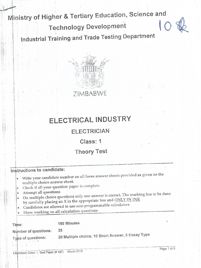 Trade Test 6 | PDF