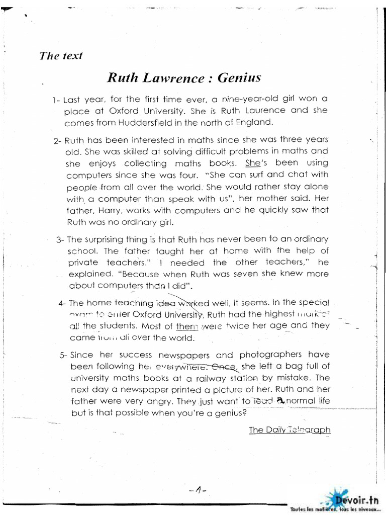Ruth Lawrence: Young Math Prodigy | PDF