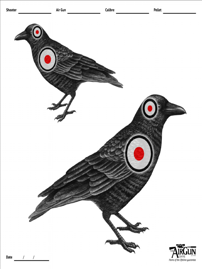 Printable Crow Air Gun Target 14cm | PDF