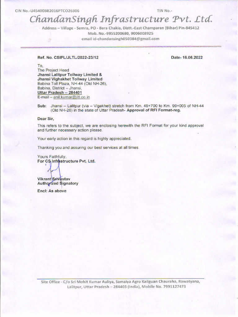 12) Approval of RFI Format | PDF