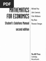 Solutions Manual For Mathematics For Economics Hoy