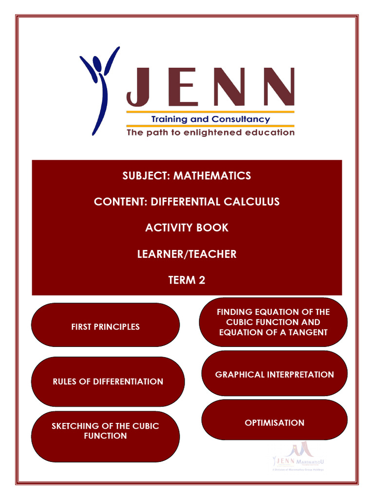 Grade 12 Differential Calculus Manual | PDF | Differential Calculus ...