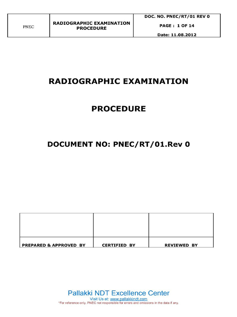 7.2 Radiaographic Testing Procedure | PDF