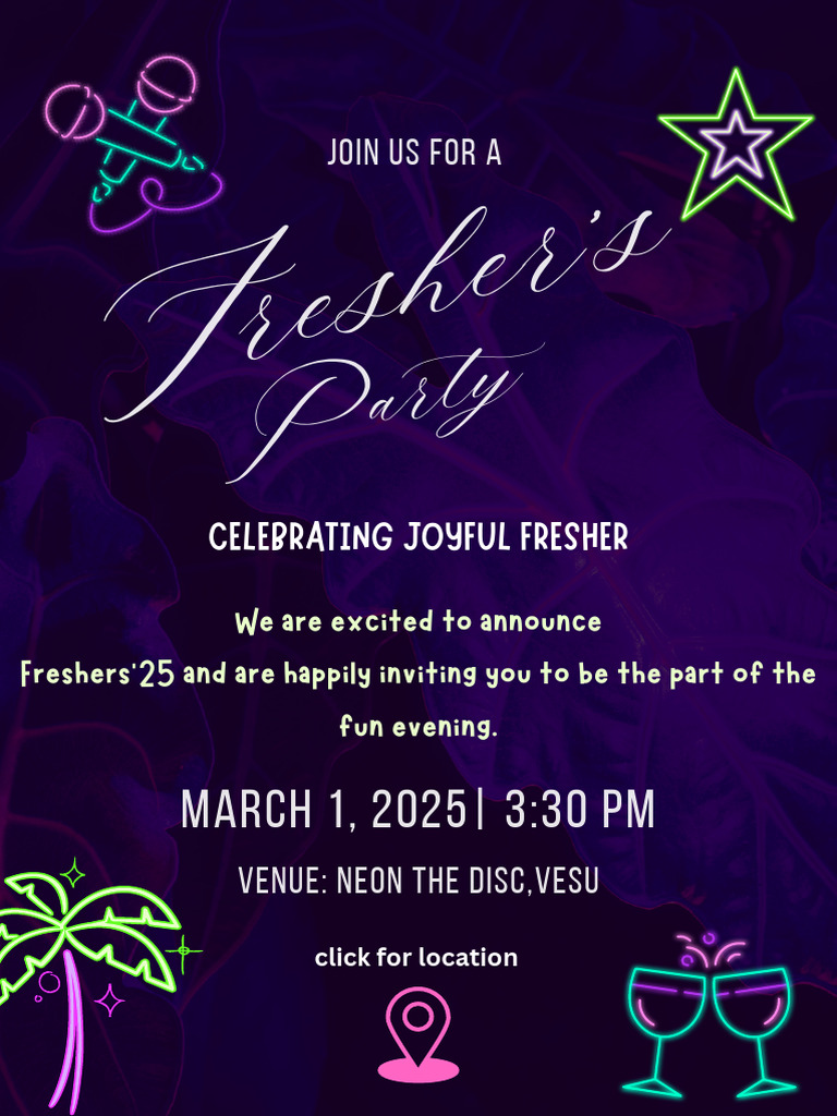 Fresher's Party 2025 Invitation | PDF