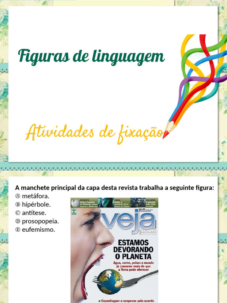 Figuras de Linguagem em Charges e Textos | PDF | Metáfora | Semiótica