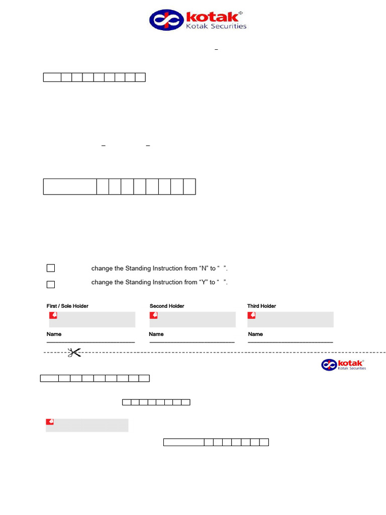 Change Standing Instruction in Demat Account | PDF