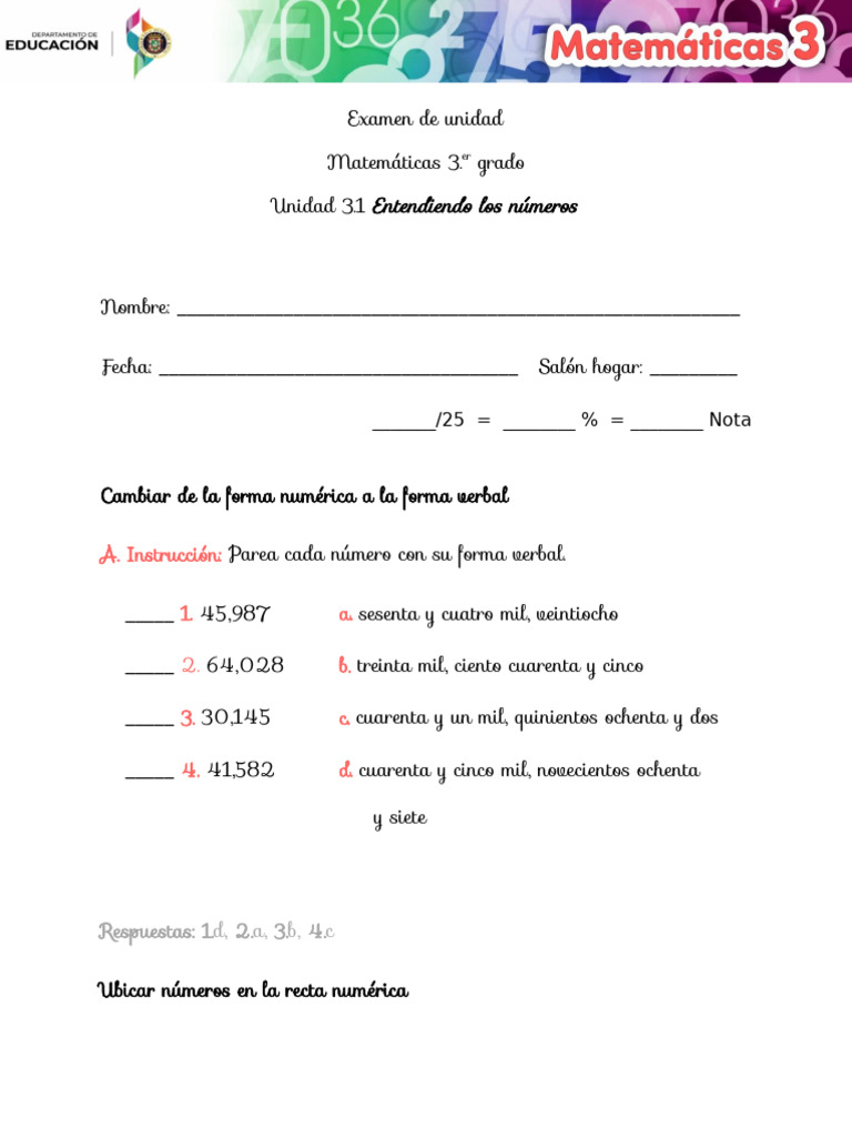 Mate 3.u1 Examendeunidad | PDF