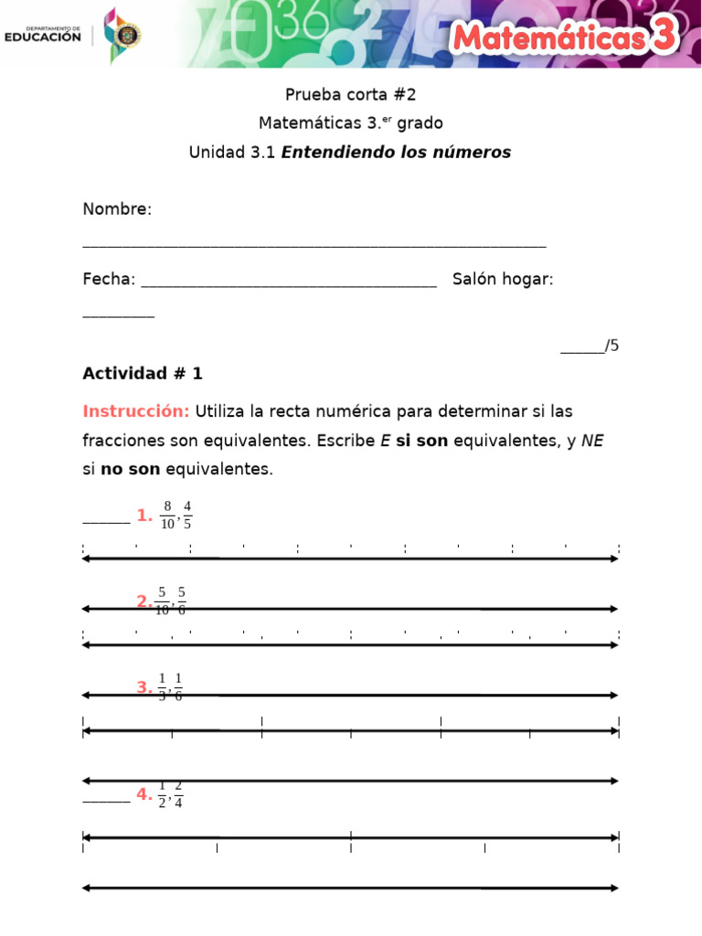 Mate 3.u1 Pruebacorta2 | PDF
