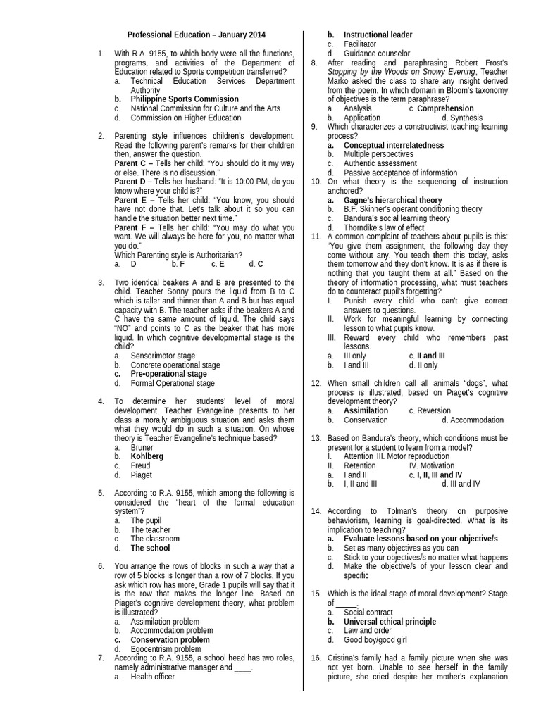 900 Prof Ed | PDF | Educational Assessment | Cognition