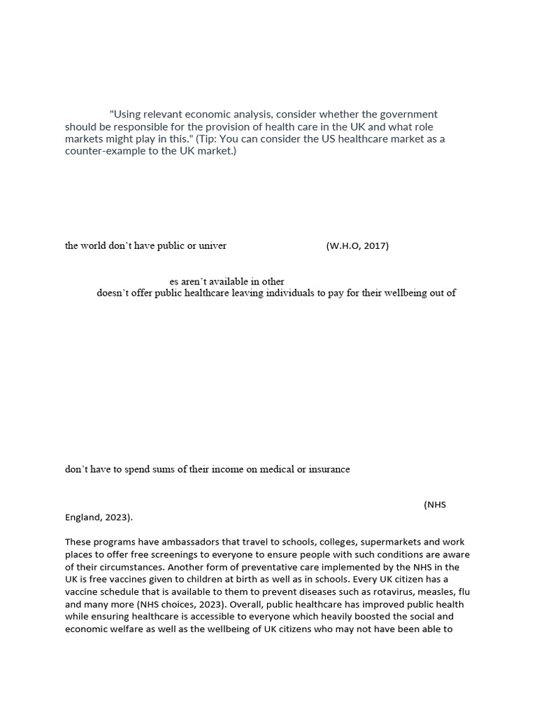 UK Healthcare: Public vs. Private Analysis | PDF | National Health ...