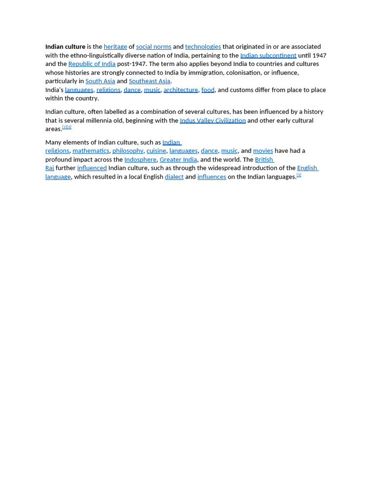 Overview of Indian Cultural Heritage | PDF