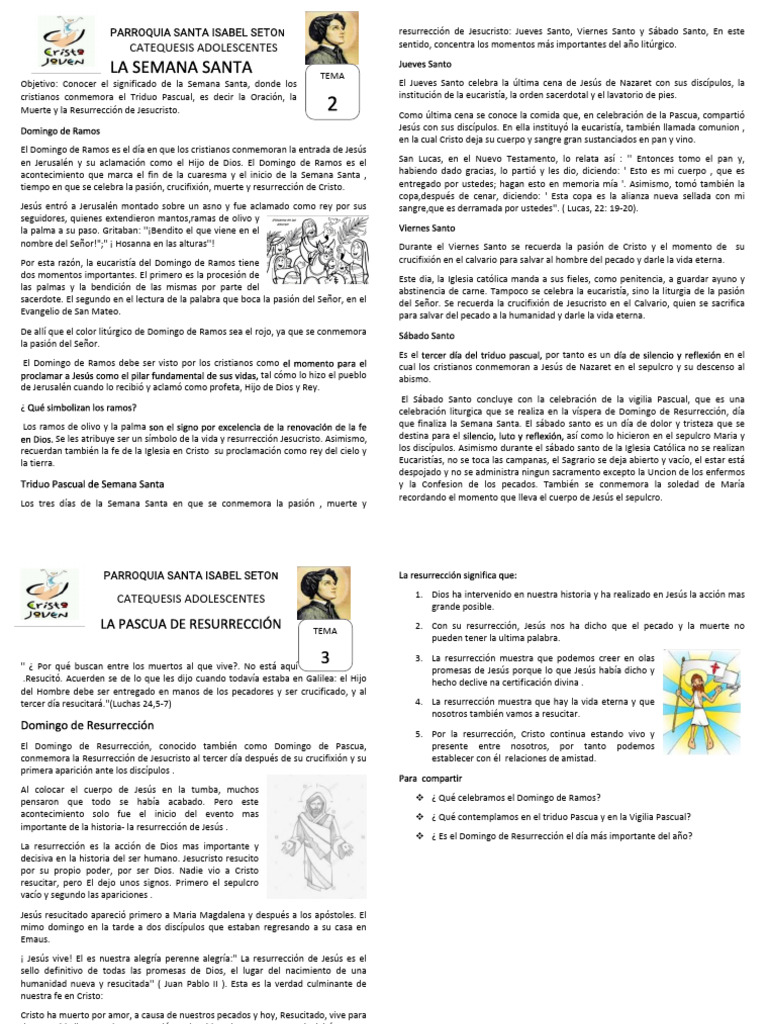 Significado de la Semana Santa y Pascua | PDF