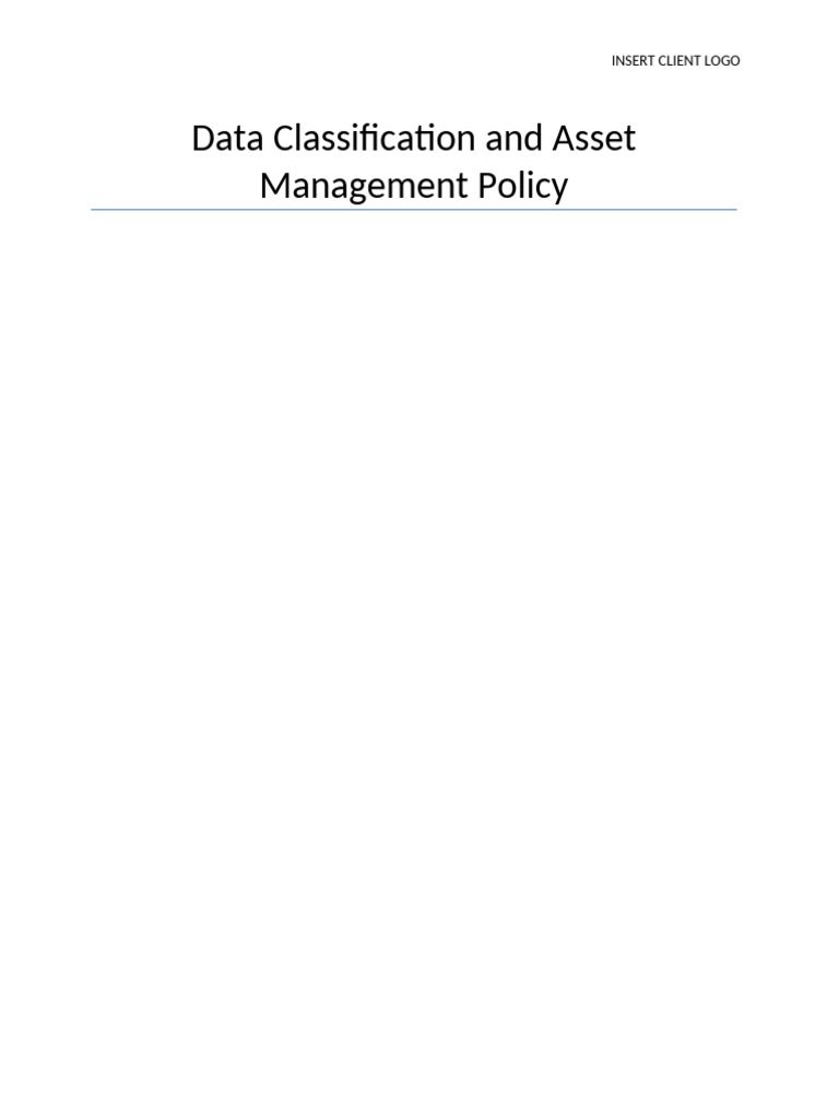 Data Classification and Asset Management Policy_Master | PDF | Asset ...