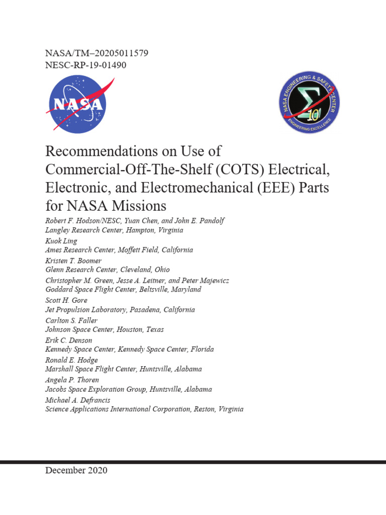 COTS EEE Parts Recommendations for NASA | PDF | Nasa | Langley Research ...