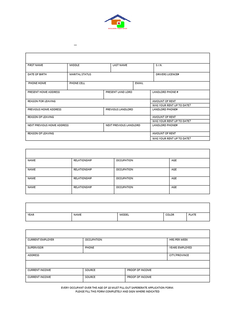 Tenant Rental Application-1 Year Fixed Term Lease | PDF | Renting ...