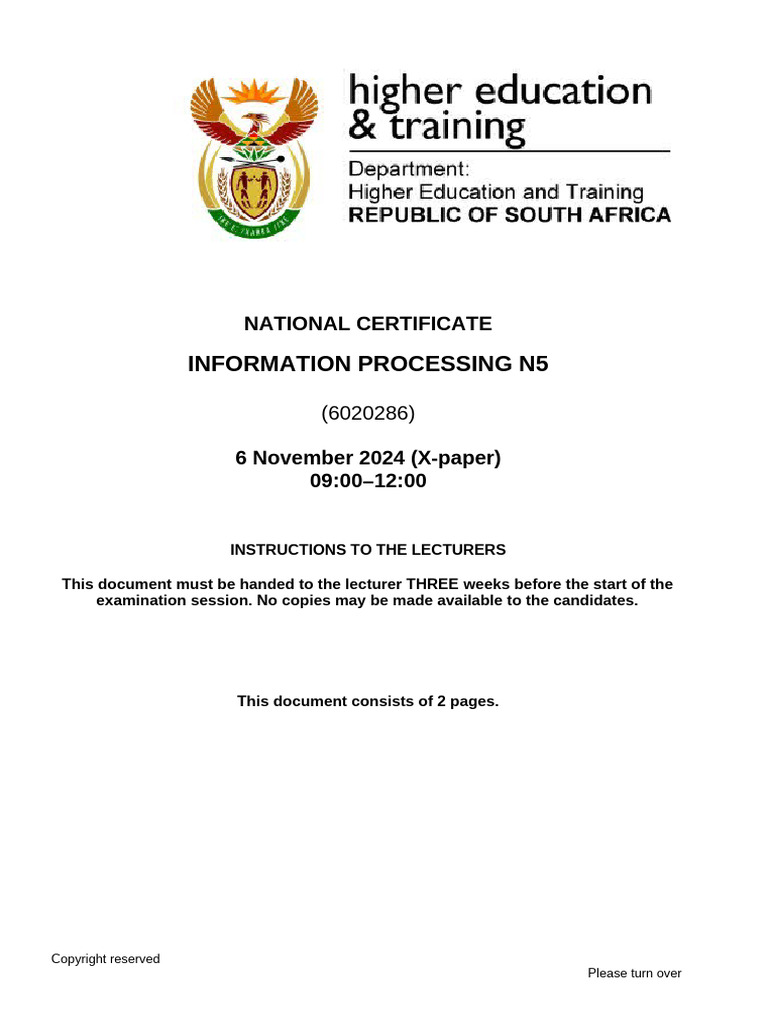 N680 - Information Processing N5 Instructions Nov 2024 | PDF
