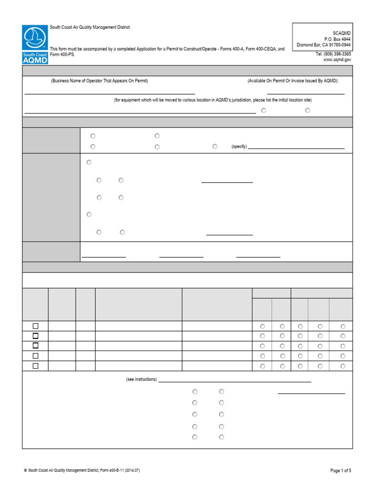 400 e 11 Form | PDF | Gasoline | Diesel Fuel