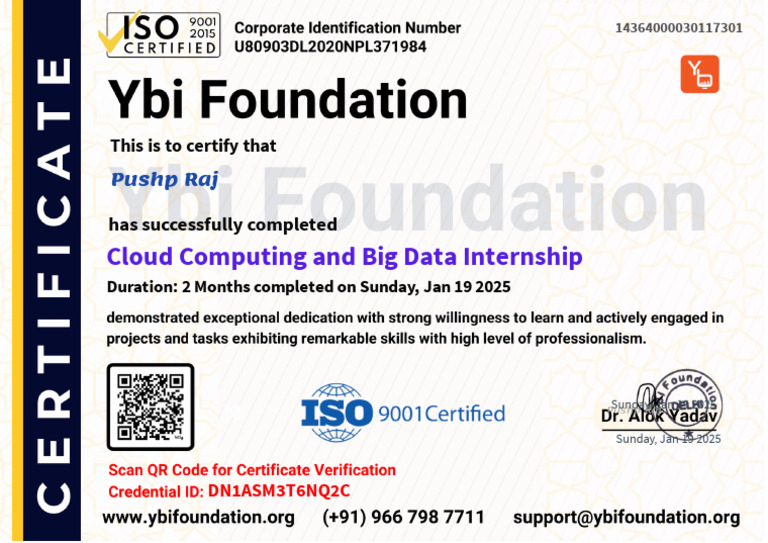 Cloud+Computing+and+Big+Data+Internship+(60days) | PDF