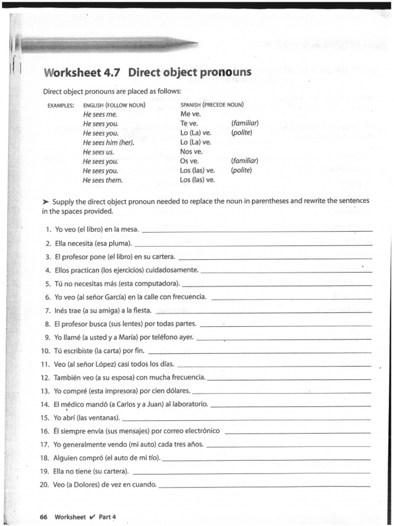 0 Direct Object PR Ser VS Estar | PDF