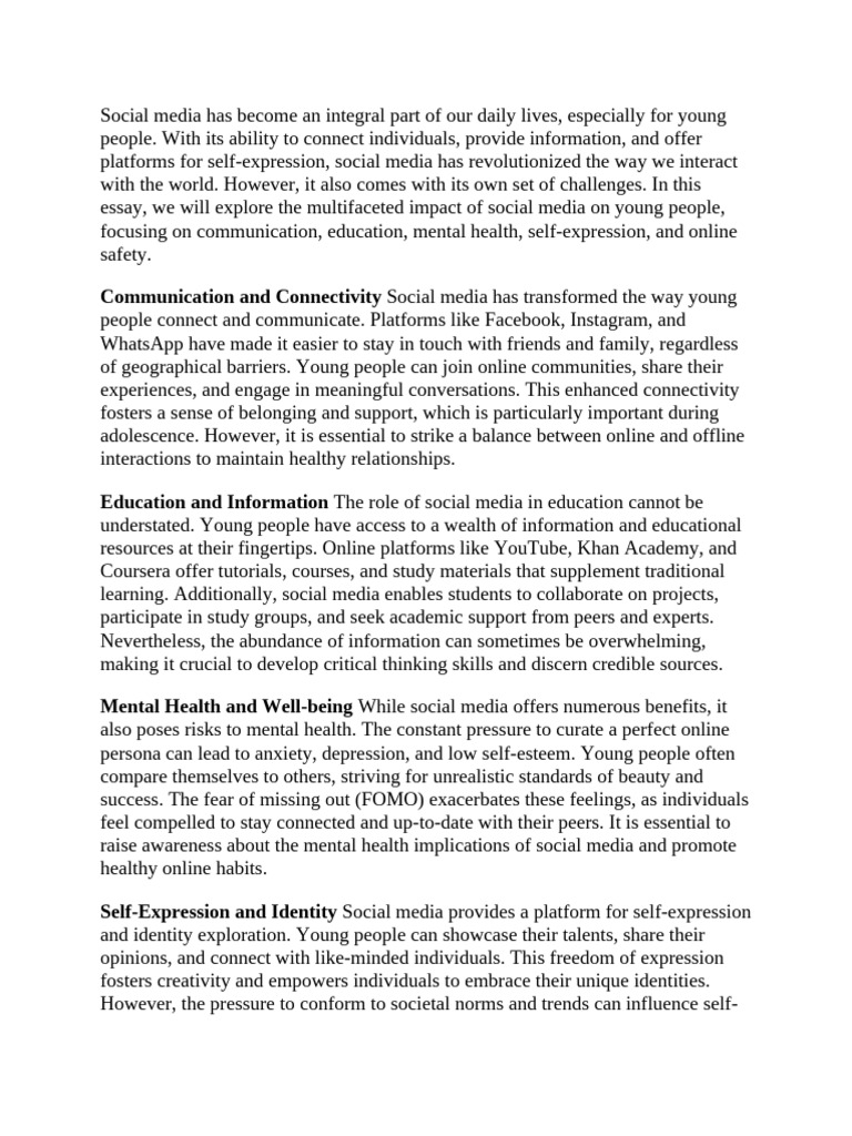 Impact of Social Media on Youth | PDF | Social Media | Popular Culture ...