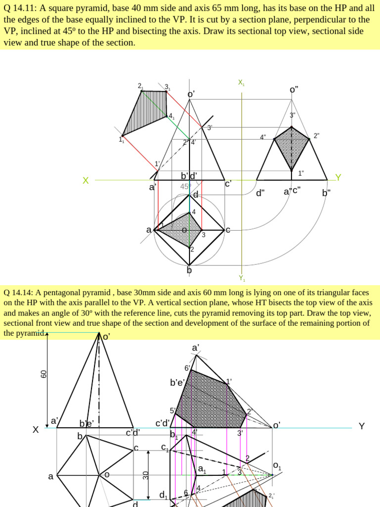 Sectional Views of Pyramids and Cylinders | PDF | Euclid | Polytopes