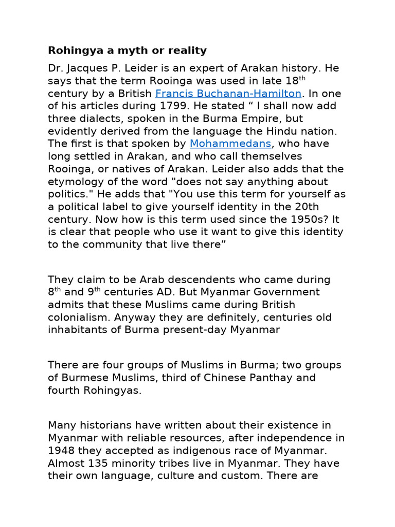 Rohingya: History, Identity, and Reality | PDF | Rohingya People | Myanmar