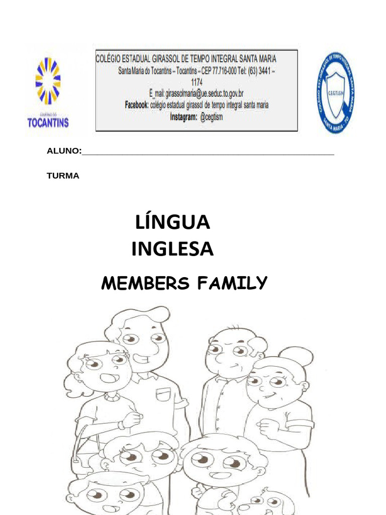 Vocabulário em Inglês: Membros da Família | PDF