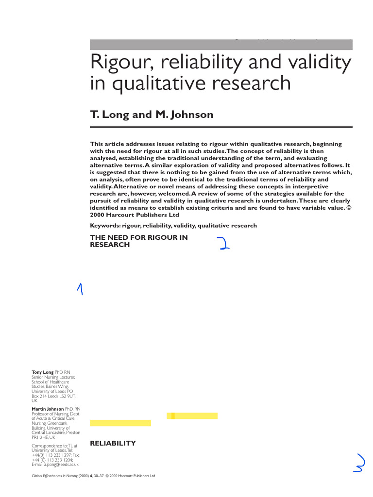 Rigour and Validity in Qualitative Research | PDF | Validity ...
