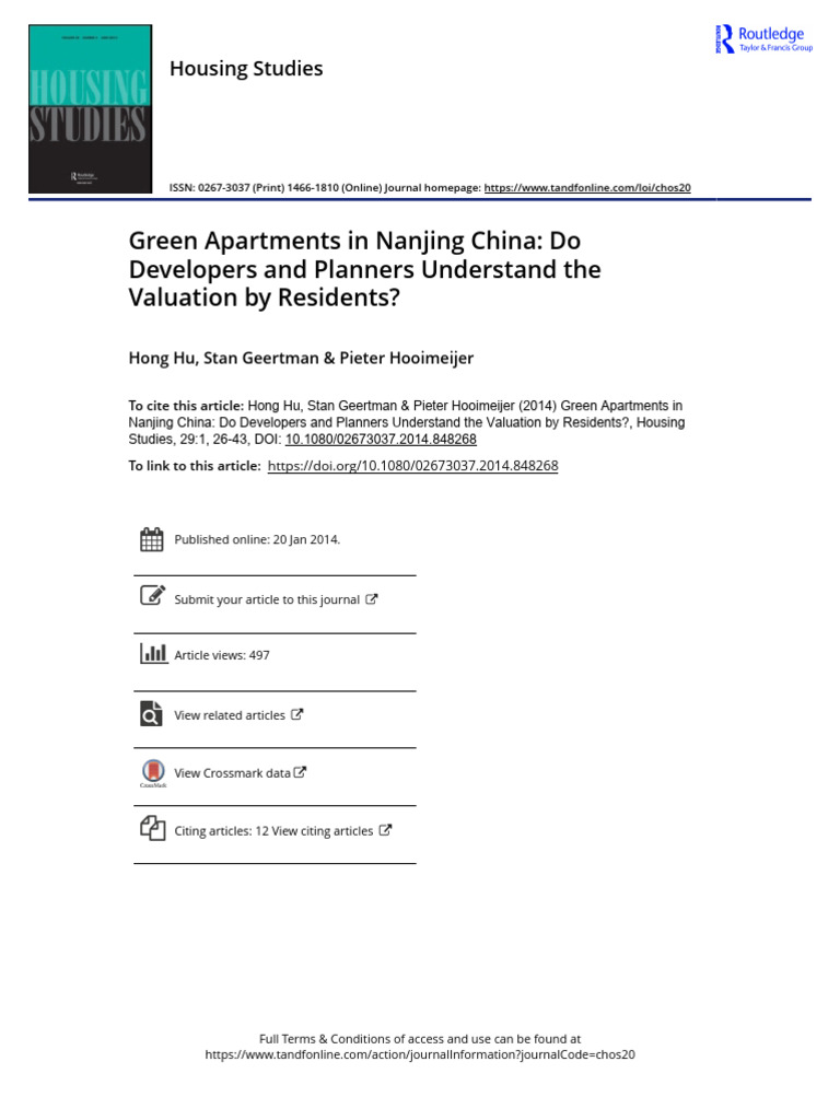 View of Green Apartments in Nanjing China Do Developers and Planners Understand ...