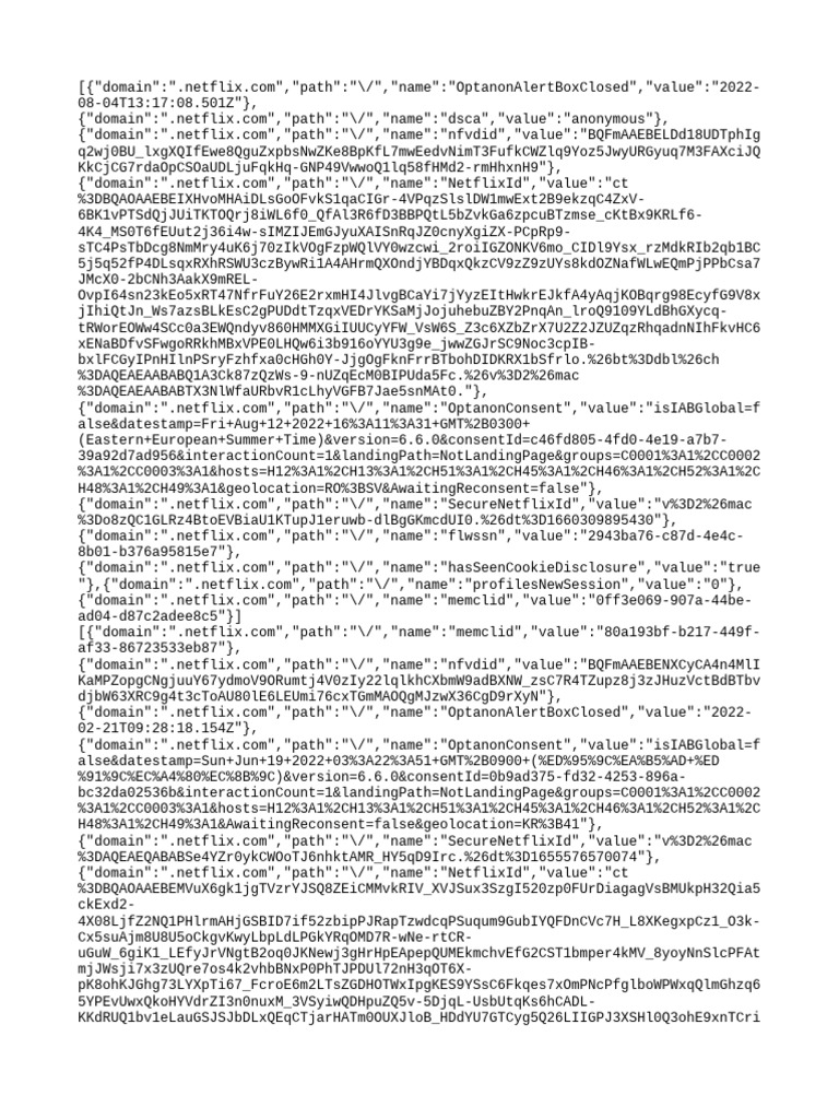 Netflix Cookie Consent Data | PDF