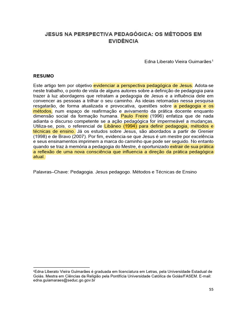 Pedagogia de Jesus: Métodos e Ensinamentos | PDF | Pedagogia | Jesus