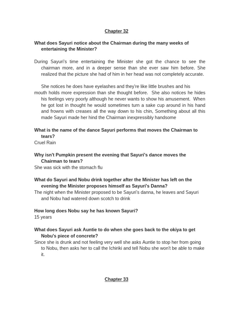 Sayuri's Journey with the Chairman | PDF