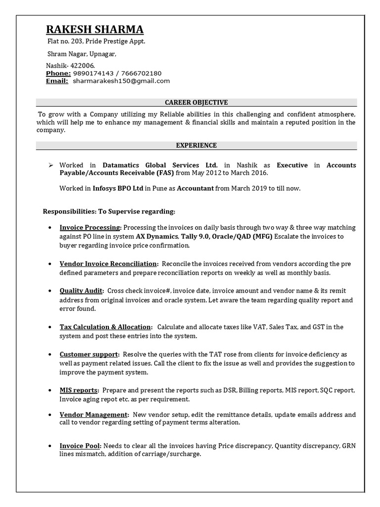 Accounts Payable Specialist Resume | PDF | Invoice | Business