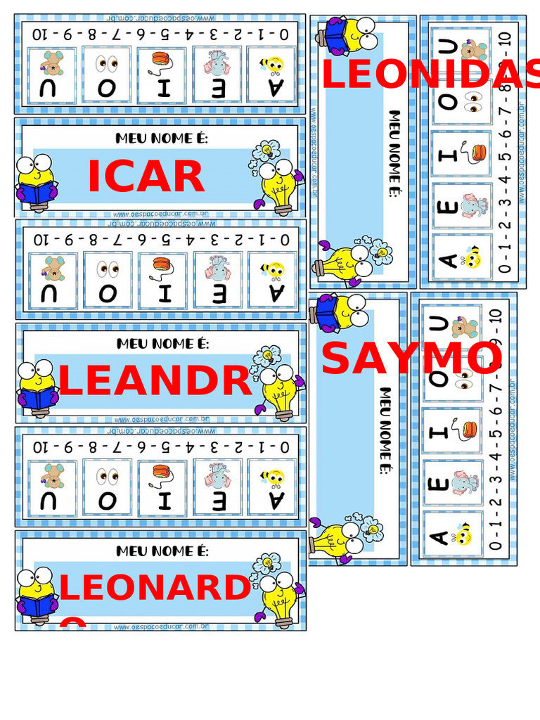 Ficha Nomes Pdf