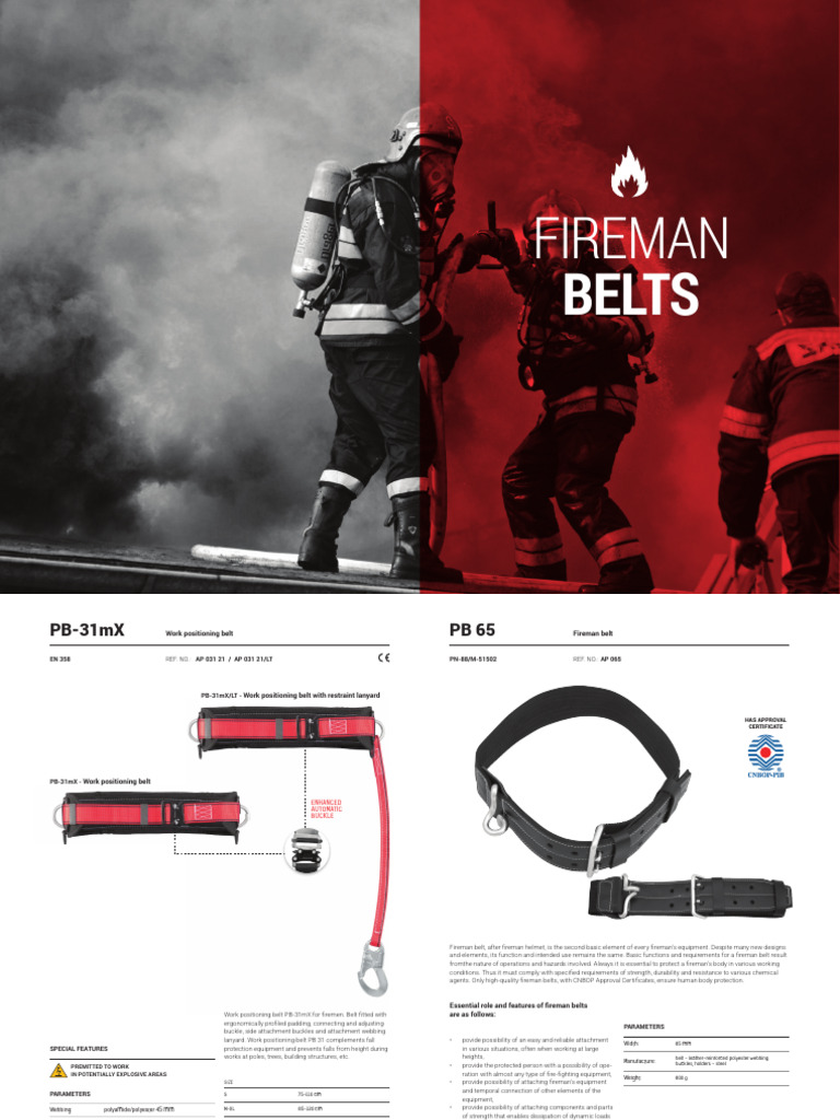 Fireman Work Positioning Belts Overview | PDF | Firefighting | Firefighter