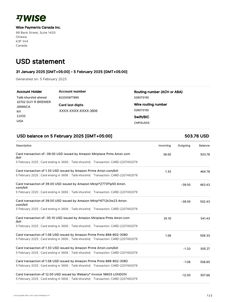 Balance statement 1 pdf banking service industries