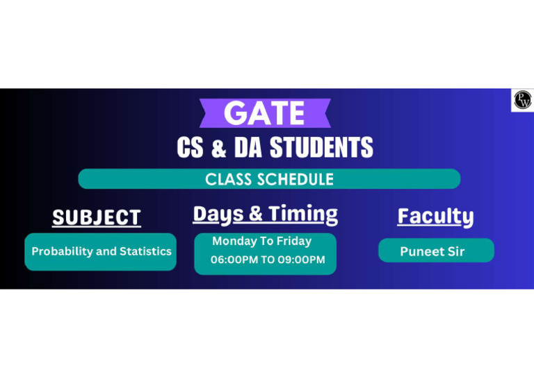 Class Schedule - Probability and Statistics | PDF