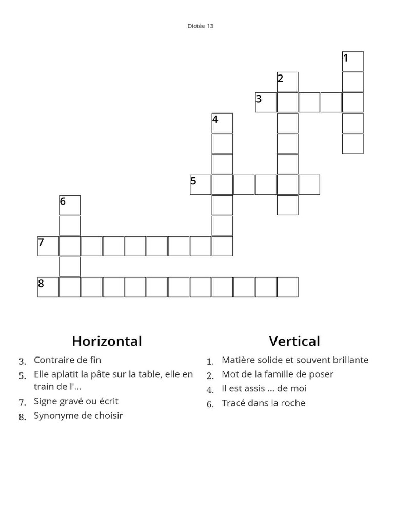 Mots Croisés CE2 - 13 À 18 | PDF