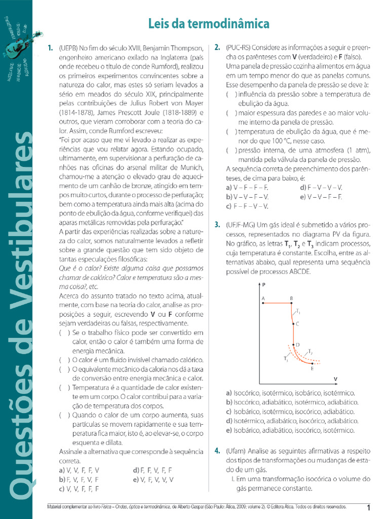 Questões de Vestibulares | PDF