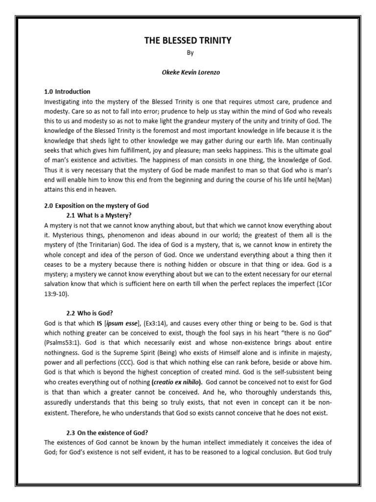 Understanding the Blessed Trinity | PDF | Trinity | Angel