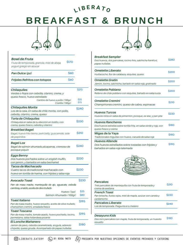 Menú de Liberato Eatery | PDF | ensalada | Cilantro