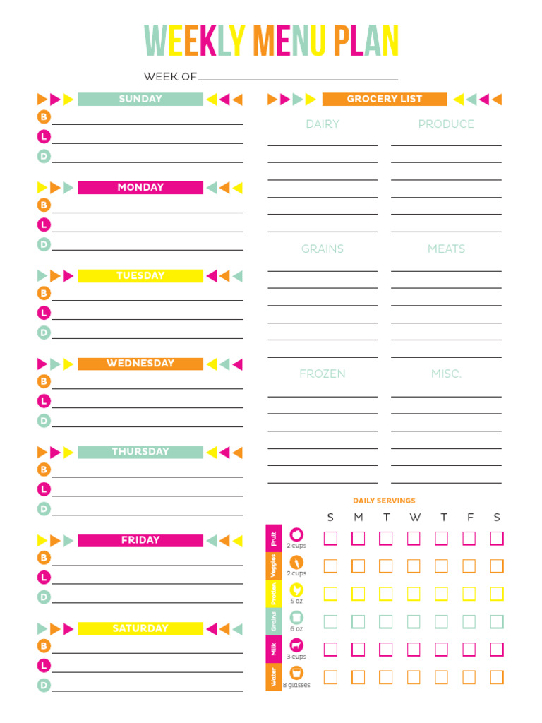 Free Print Able Meal Plan | PDF