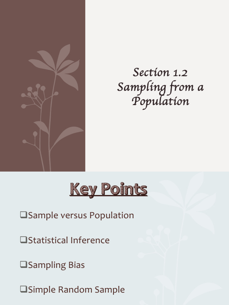 Section 1.2 Sampling From A Population (Student Version) | PDF ...