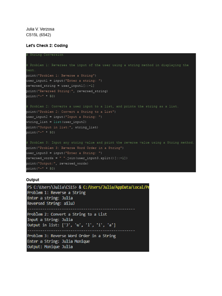 Let's Check 2 - Coding | PDF